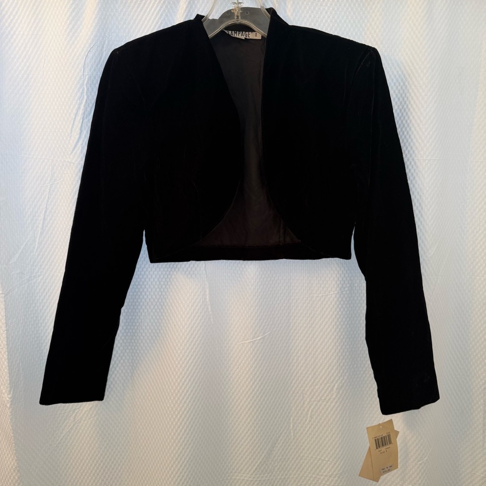 Rampage Black Velvet Shrug / Crop Jacket
